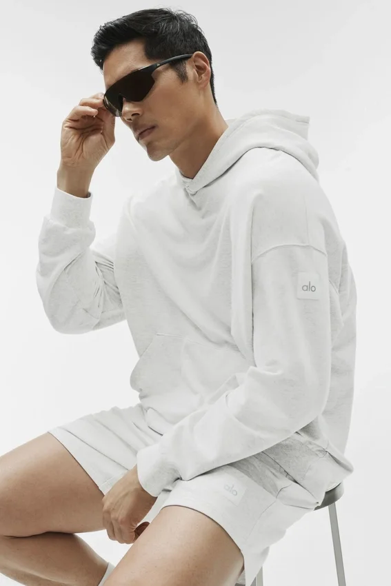 Sweat à capuche Double Take - Blanc chiné