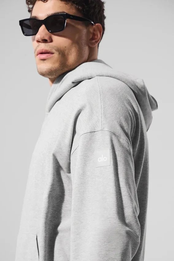 Sweat à capuche Double Take - Gris chiné athlétique