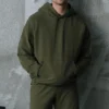 Sweat à capuche Double Take - Vert olive