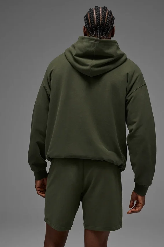 Sweat à capuche Double Take - Vert olive