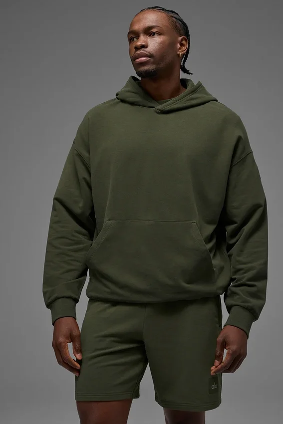 Sweat à capuche Double Take - Vert olive