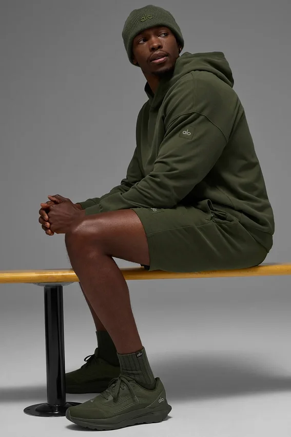 Sweat à capuche Double Take - Vert olive