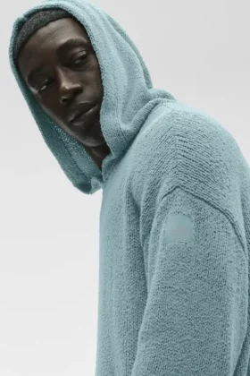 Sweat à capuche en maille texturée – Desert Sage