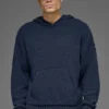 Sweat à capuche en maille texturée - Navy