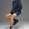 Sweat à capuche en maille texturée - Navy