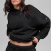 Sweat à capuche à fines rayures - Noir à fines rayures
