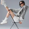 Sweat à capuche Make Waves - Gris chiné athlétique ton sur ton