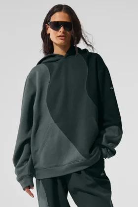 Sweat à capuche Make Waves - Vert charbon ton sur ton
