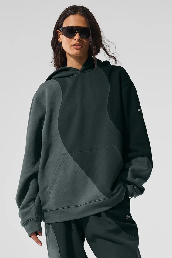 Sweat à capuche Make Waves - Vert charbon ton sur ton