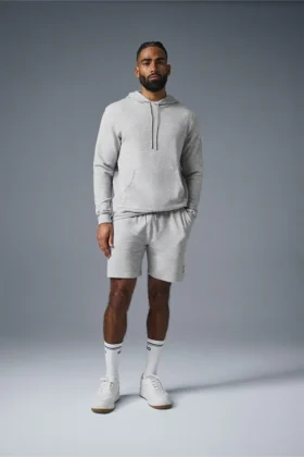 Sweat à capuche Micro Waffle Fast Break - Gris chiné athlétique