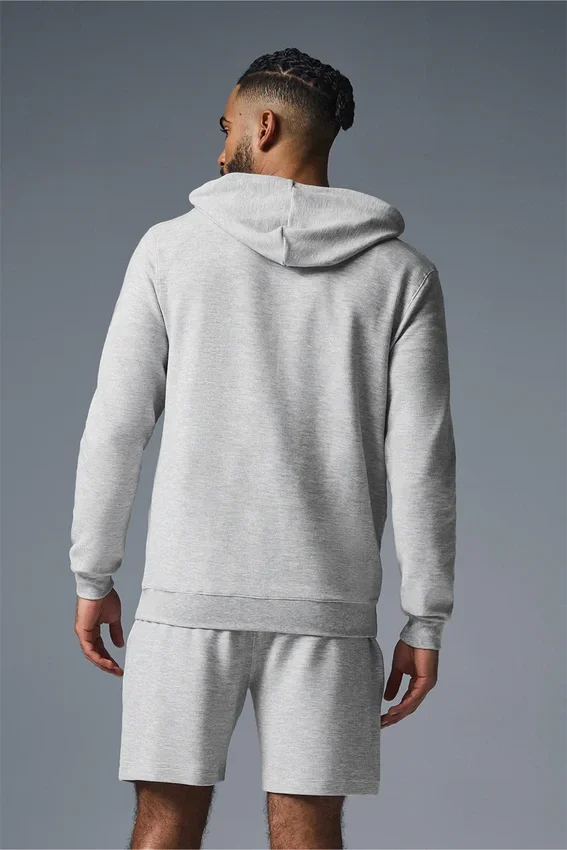 Sweat à capuche Micro Waffle Fast Break - Gris chiné athlétique