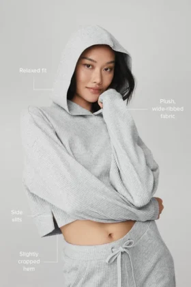 Sweat à capuche Muse – Gris chiné athlétique