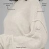 Sweat à capuche New Class en laine et cachemire - Blanc cassé chiné