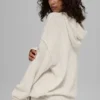 Sweat à capuche New Class en laine et cachemire - Blanc cassé chiné