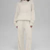 Sweat à capuche New Class en laine et cachemire - Blanc cassé chiné
