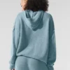 Sweat à capuche New Class en laine et cachemire - Bleu céleste granité chiné