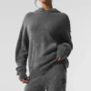 Sweat à capuche New Class en laine et cachemire - Gris platine