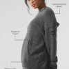 Sweat à capuche New Class en laine et cachemire - Gris platine