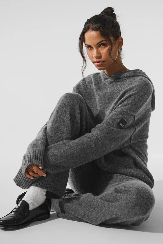 Pantalons de jogging New Class en laine et cachemire - Gris platine
