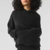 Sweat à capuche New Class en laine et cachemire - Noir