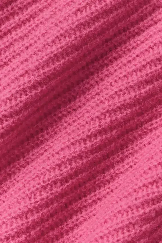 Sweat à capuche Noble en laine et cachemire à côtes, fermeture éclair intégrale - Rose paradis