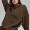 Sweat à capuche à rayures - Rayures espresso