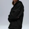 Sweat à capuche Renown à fermeture éclair intégrale en tissu épais – Noir