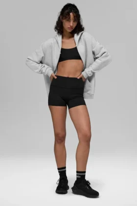 Sweat à capuche Renown à fermeture éclair intégrale, épais - Gris chiné athlétique
