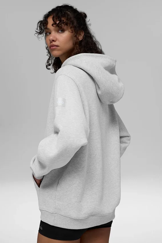 Sweat à capuche Renown à fermeture éclair intégrale, épais - Gris chiné athlétique