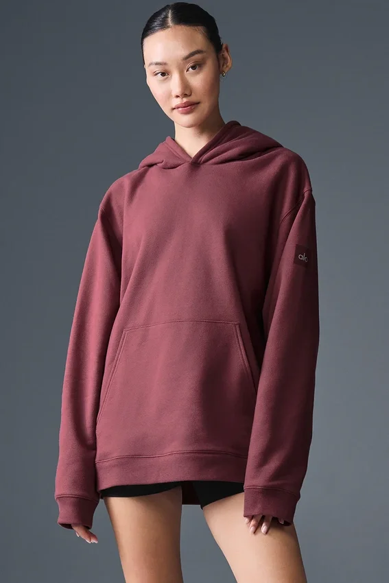 Sweat à capuche Renown épais - Truffe bordeaux