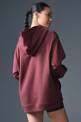 Sweat à capuche Renown épais – Truffe bordeaux