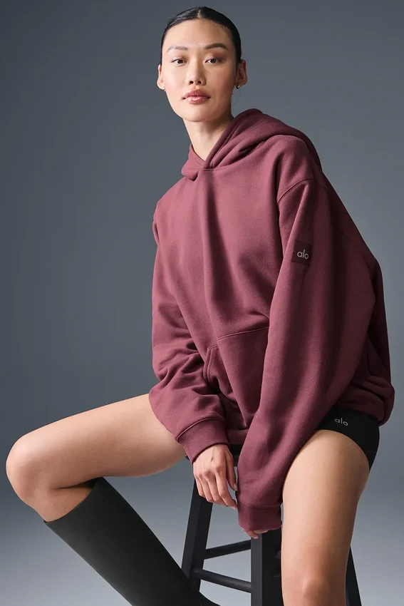 Sweat à capuche Renown épais - Truffe bordeaux