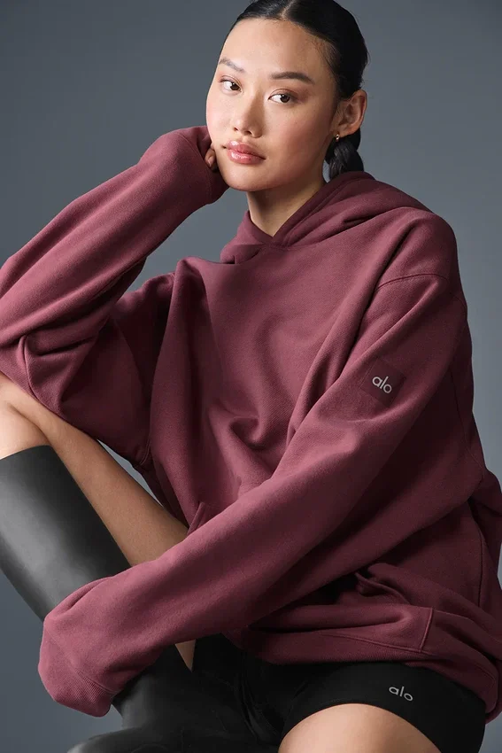 Sweat à capuche Renown épais - Truffe bordeaux