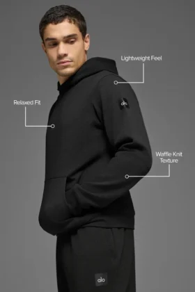 Sweat à capuche Waffle Lounge – Noir