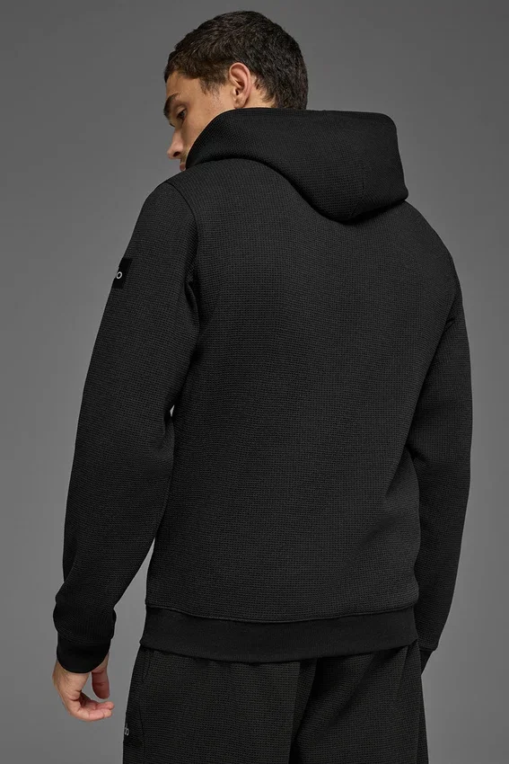 Sweat à capuche Waffle Lounge - Noir