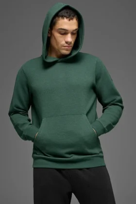 Sweat à capuche Waffle Lounge - Vert trèfle