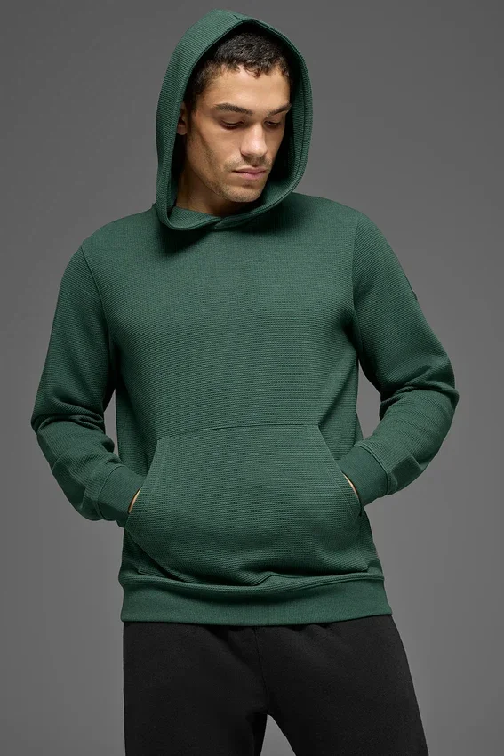 Sweat à capuche Waffle Lounge - Vert trèfle