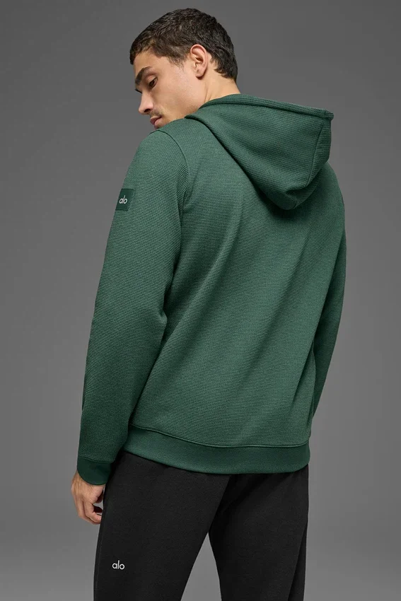 Sweat à capuche Waffle Lounge - Vert trèfle