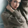 Sweat à capuche Winter Bliss en maille torsadée - Cacao clair