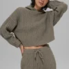 Sweat à capuche Winter Bliss en maille torsadée - Cacao clair