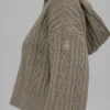 Sweat à capuche Winter Bliss en maille torsadée - Cacao clair