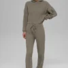 Sweat à capuche Winter Bliss en maille torsadée - Cacao clair