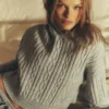 Sweat à capuche Winter Bliss en maille torsadée - Gris chiné athlétique