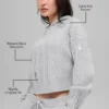 Sweat à capuche Winter Bliss en maille torsadée - Gris chiné athlétique
