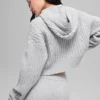 Sweat à capuche Winter Bliss en maille torsadée - Gris chiné athlétique