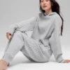 Sweat à capuche Winter Bliss en maille torsadée - Gris chiné athlétique