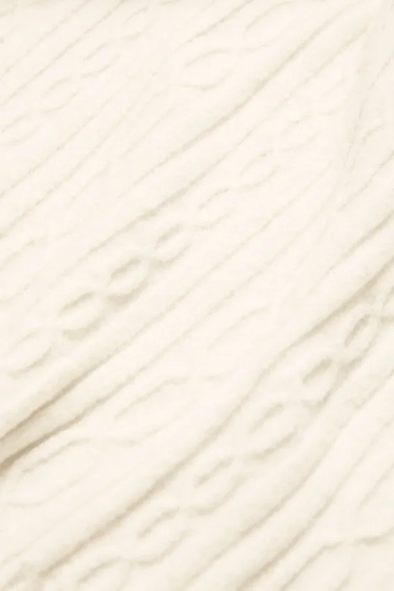 Sweat à capuche « Winter Bliss » en maille torsadée - Ivoire