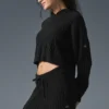 Sweat à capuche Winter Bliss en maille torsadée - Noir