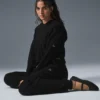 Sweat à capuche Winter Bliss en maille torsadée - Noir