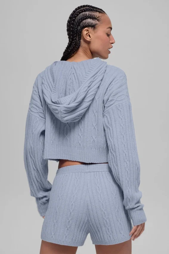 Sweat à capuche Winter Bliss en maille torsadée - Winter Frost